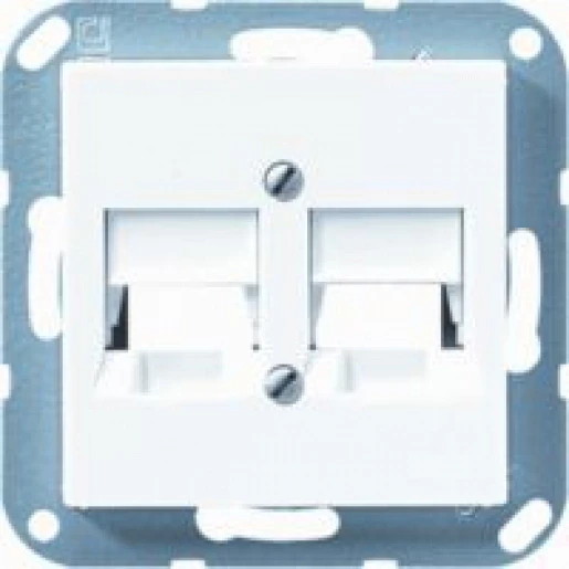 Jung AS/A range centraalplaat 2-voudig a(s)500 Modular-Jack 2 connectoren Zonder label wit A569-2NITTWW
