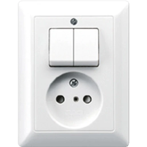 Jung AS range combinatie wandcontactdoos serie as500 inbouw wit IP20 AS5545EUWW