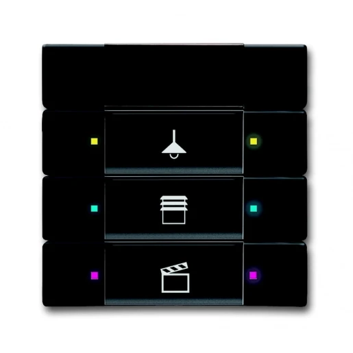 ABB Busch-Jaeger KNX, Future Tastsensor bussysteem KNX 3-voudig zwart IP20 RAL 9005 2CKA006135A0154