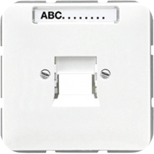 Jung CD range centraalplaat cat5 cd500 Modular-Jack 1 connector Met label wit CD569-15NWEWW
