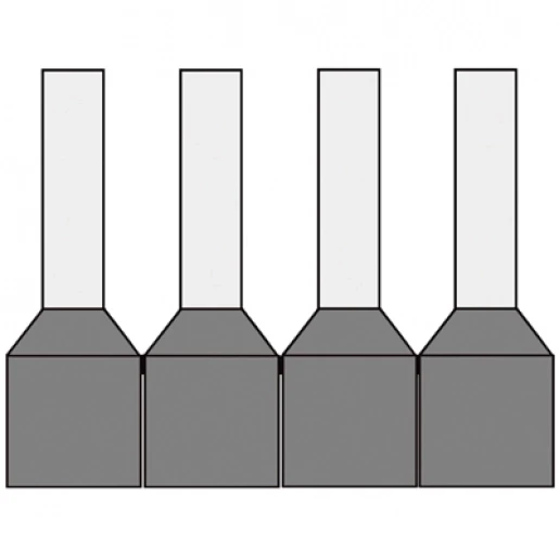 Klemko adereindhuls 2,5mm² 8mm Geïsoleerd Grijs