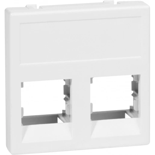 OCS Data & Multimedia uitsparing inzetplaatje m45 - rj45 Modular-Jack Modulair element voor schakelmateriaal 2 connectoren Zonder label wit 16.70.011