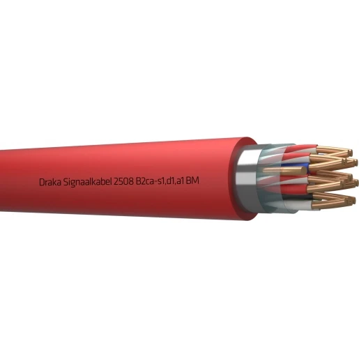 Draka 2500 BM B2CA signaalkabel 8x2x0,8mm Rood