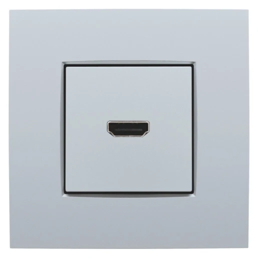 Niko centraalplaat met bovendeel behuizing HDMI Centraalplaat 1 connector Zonder label chroom 121-69417