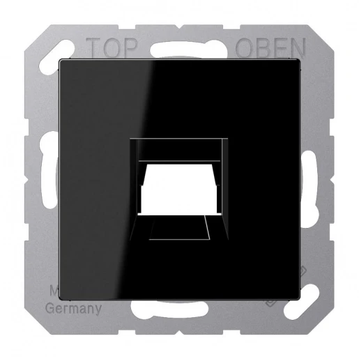 Jung A range centraalplaat- (onderdeel) afdekking a500 Modular-Jack 1 connector Zonder label zwart A1569-15WESW