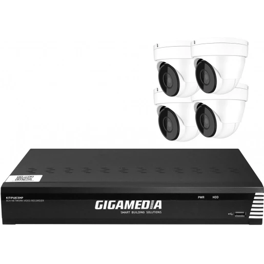 Gigamedia 5MP VIDEOKIT 4 CAM+ 1POE NVR 8-KANAAL 2TB HDD