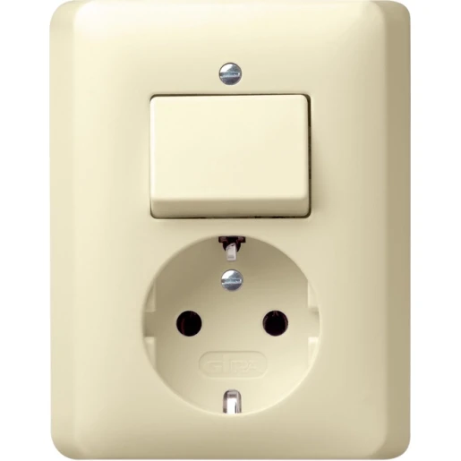 Gira Standaard 55 combinatie wandcontactdoos wis + ra voor afdekplaat inbouw Wisselschakelaar wit IP20 017601