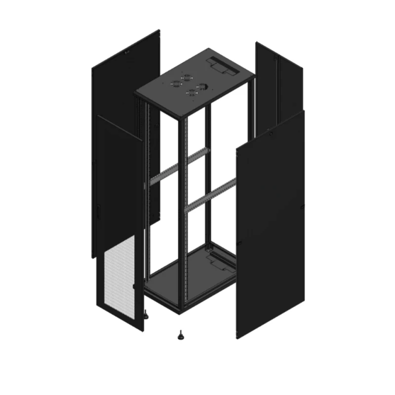 Gigamedia Vloer patchkast AV enkel PER AR dubbel TOL 19" 47HE 600x1000mm Zwart GGM 7047610PPSPTD