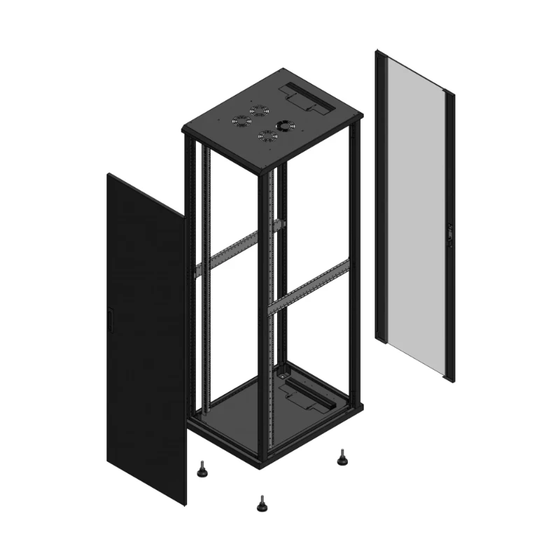 Gigamedia Vloer patchkast AV enkel TOL AR enkel VER EX 19" 42HE 600x800mm Zwart GGM 704268PTSPVSEX
