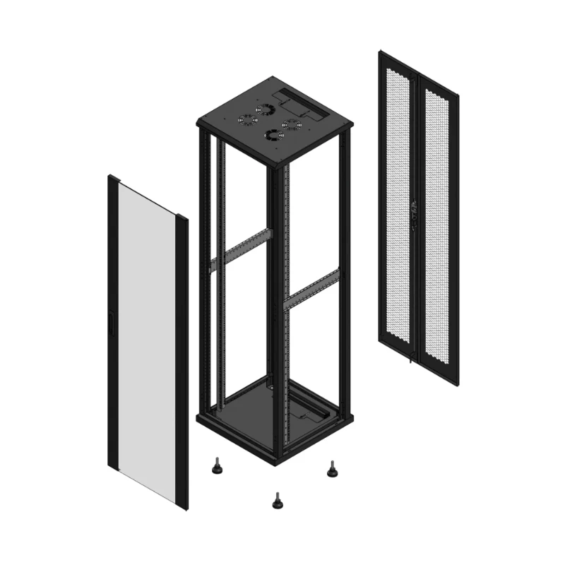 Gigamedia Vloer patchkast AV enkel VER AR dubbel PER EX 19" 42HE 600x600mm Zwart GGM 704266PVSPPDEX