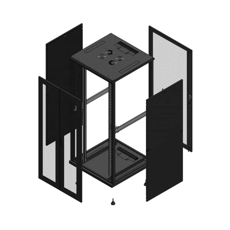 Gigamedia Vloer patchkast AV dubbel PER AR enkel PER 19" 36HE 800x800mm Zwart GGM 703688PPDPPS