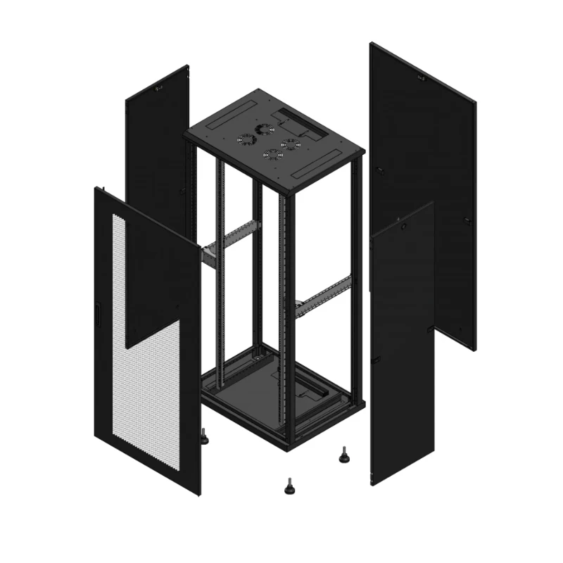 Gigamedia Vloer patchkast AV enkel PER PAR 19" 36HE 800x600mm Zwart GGM 703686PPSPAR