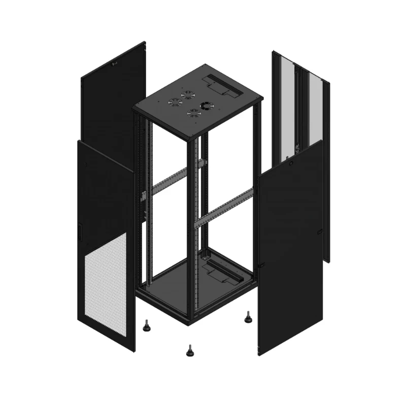 Gigamedia Vloer patchkast AV enkel PER AR dubbel VER 19" 36HE 600x800mm Zwart GGM 703668PPSPVD