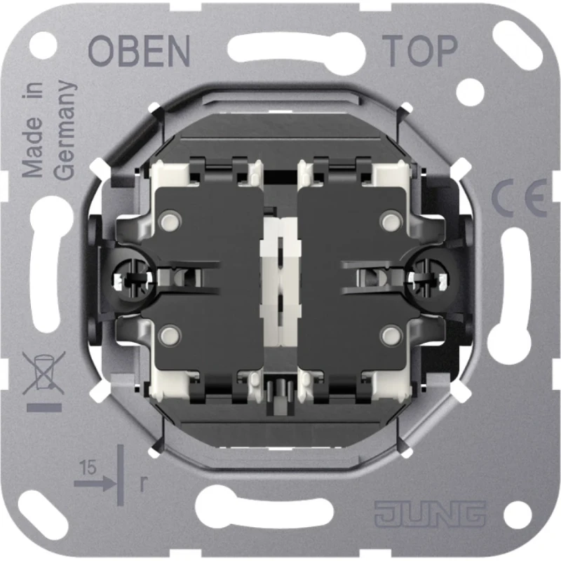 Jung Multipulsdrukker 2-voudig gedeelde dubbel-impulsdrukker inbouw serie drukcontact Wip K532-4EU