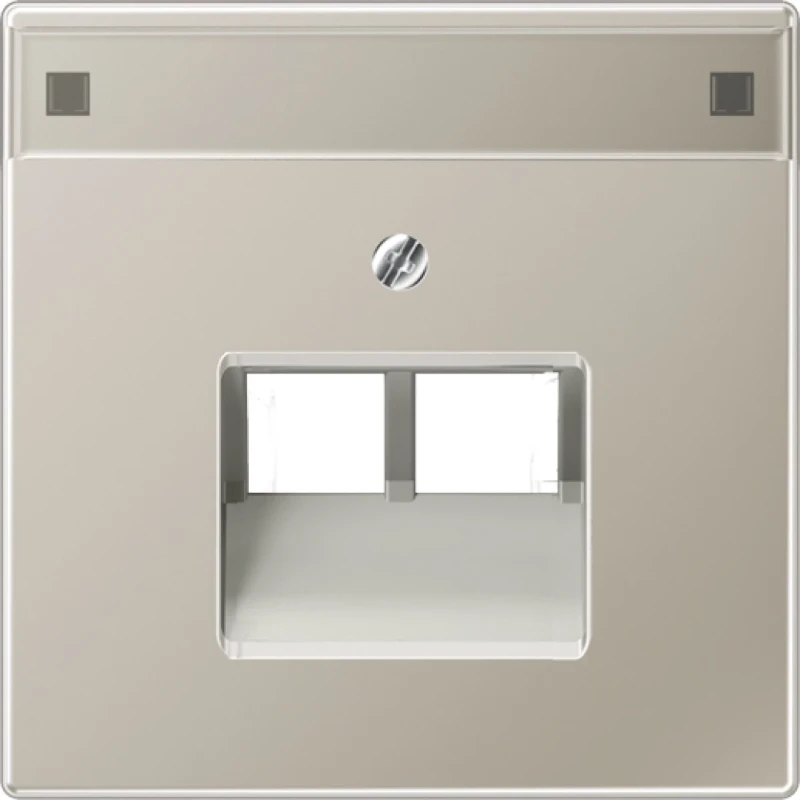 Jung LS range Centraalplaat UAE2X8UPO UAE/IAE 2 connectoren MetaalMet label RVS ES2969-2NAUA