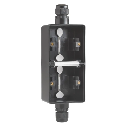 Niko New Hydro Opbouwdoos 2 ingangen 2-voudig zwart Verticaal 761-84261