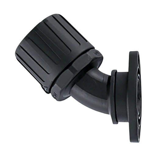 Hellermann Tyton KUNSTSTOF KOPPELING 45° IP66 MET DRAAIENDE FLENS Ø16MM