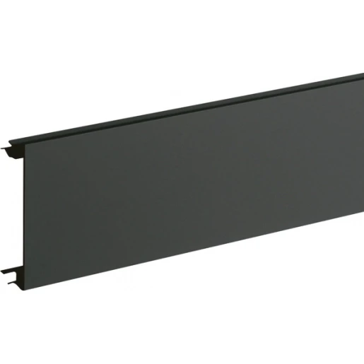 Hager Tehalit BR65 deksel wandgoot glad PVC 2000x80mm onbehandeld zwart RAL 9011 BR08029011