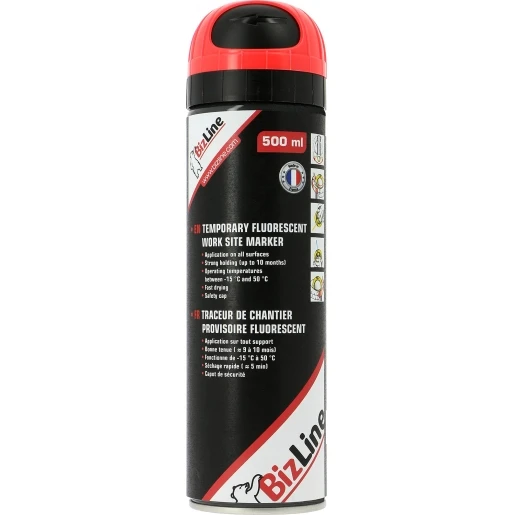 Bizline Markeerverf fluor rood 500ml BIZ 740111