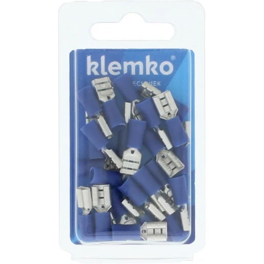 Klemko Blister verpakte Geïsoleerde Vlakstekerhuls 6,3x0,8mm voor 1,5-2,5mm2