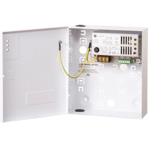 Maasland Security Netvoeding 12V 1.5A in metalen behuizing incl. snoer 230V