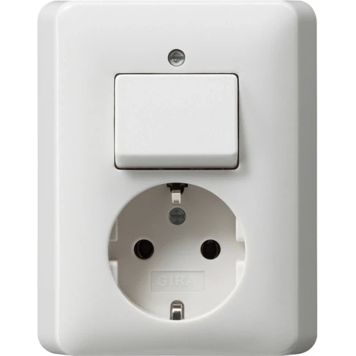 Gira Standaard 55 combinatie wandcontactdoos wis + ra voor afdekplaat inbouw Wisselschakelaar wit IP20 017603
