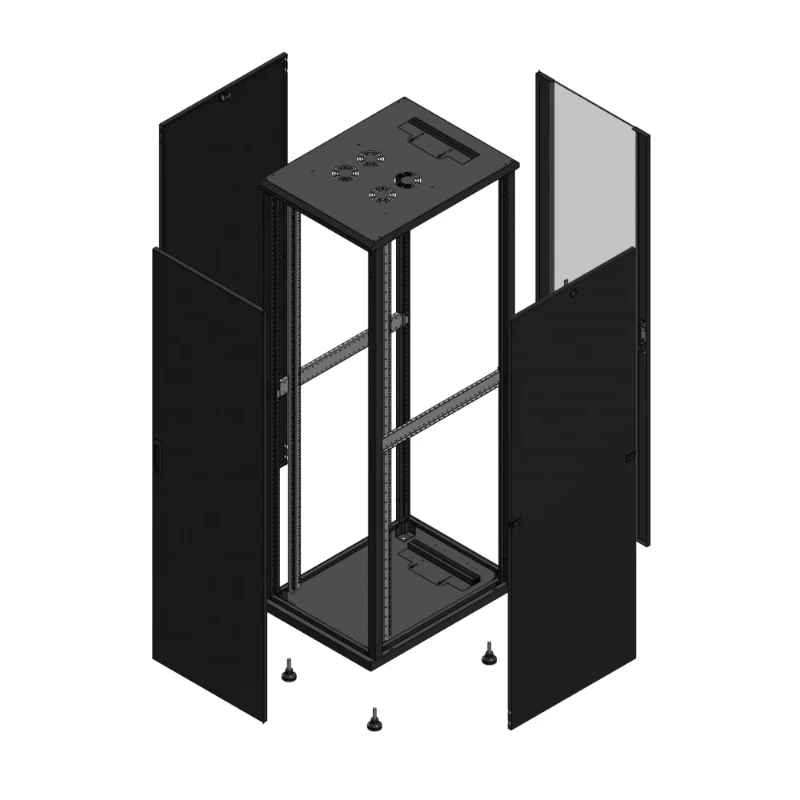 Gigamedia Vloer patchkast AV enkel TOL AR enkel VER 19" 42HE 600x800mm Zwart GGM 704268PTSPVS