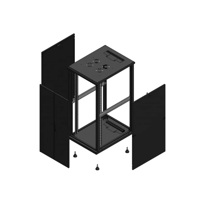 Gigamedia Vloer patchkast AV dubbel TOL SP 19" 26HE 600x800mm Zwart GGM 702668PTDSP