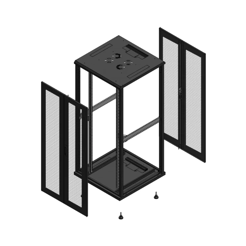 Gigamedia Vloer patchkast AV dubbel PER AR dubbel PER EX 19" 36HE 800x800mm Zwart GGM 703688PPDPPDEX