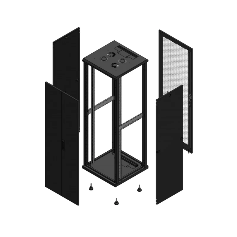Gigamedia Vloer patchkast AV dubbel TOL AR enkel PER 19" 36HE 600x600mm Zwart GGM 703666PTDPPS