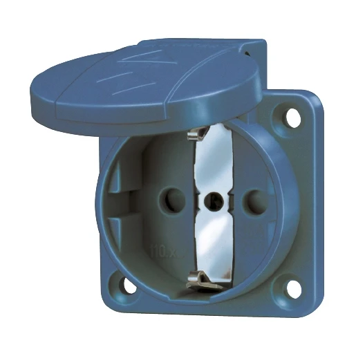Mennekes Schuko wandcontactdoos inbouw a ki 50 x 50 mm 230V 16A IP54 blauw 11081