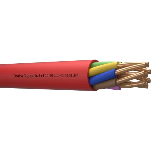Draka 2200 BM Cca signaalkabel 8x0,8mm Rood - 500mtr