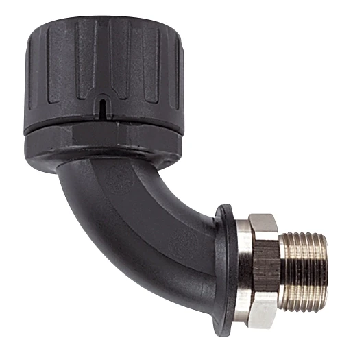 Hellermann Tyton KUNSTSTOF KOPPELING MET DRAAIEND BUITENDRAAD 90° IP66 Ø16MM PG11