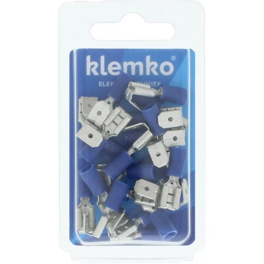 Klemko Blister verpakte Geïsoleerde Vlakstekerhuls+tab 6,3x0,8mm 1,5-2,5mm2