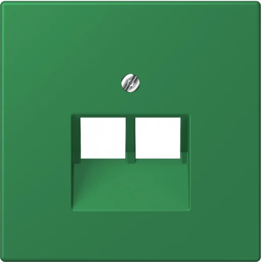 Jung LS range Afdekking centraalplaat LC32050 UAE/IAE 2 connectoren Zonder label groen LC969-2UA219