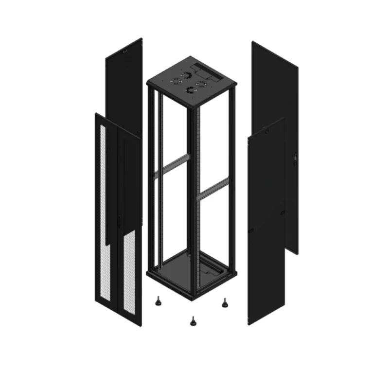 Gigamedia Vloer patchkast AV dubbel PER AR enkel TOL 19" 47HE 600x600mm Zwart GGM 704766PPDPTS