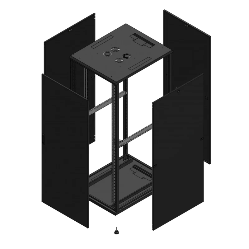 Gigamedia Vloer patchkast AV enkel TOL PAR 19" 42HE 800x1000mm Zwart GGM 7042810PTSPAR