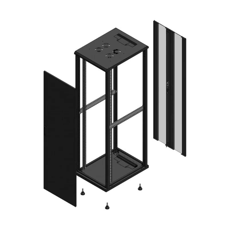 Gigamedia Vloer patchkast AV enkel TOL AR dubbel VER EX 19" 42HE 600x800mm Zwart GGM 704268PTSPVDEX
