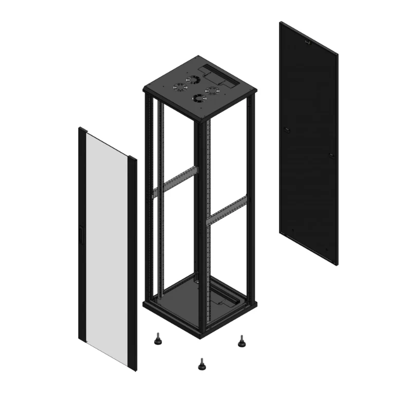 Gigamedia Vloer patchkast AV enkel VER PAR EX 19" 42HE 600x600mm Zwart GGM 704266PVSPAREX