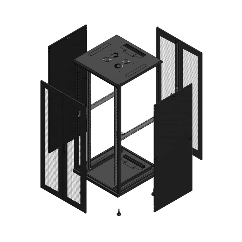 Gigamedia Vloer patchkast AV dubbel PER AR dubbel PER 19" 36HE 800x800mm Zwart GGM 703688PPDPPD