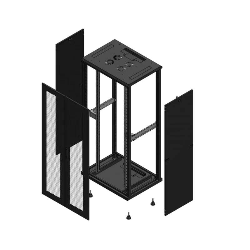 Gigamedia Vloer patchkast AV dubbel PER SP 19" 36HE 800x600mm Zwart GGM 703686PPDSP