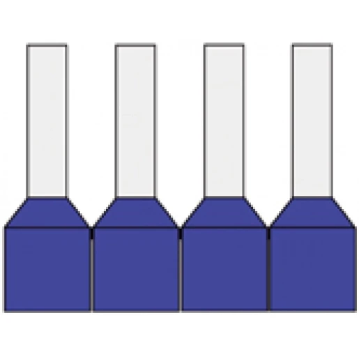 Klemko adereindhuls 2,5mm² 8mm Geïsoleerd Blauw
