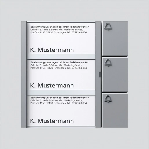 Siedle 1+n Toetsenmodule spreken/bellen kunststof 2-voudig zilver 200035524-00