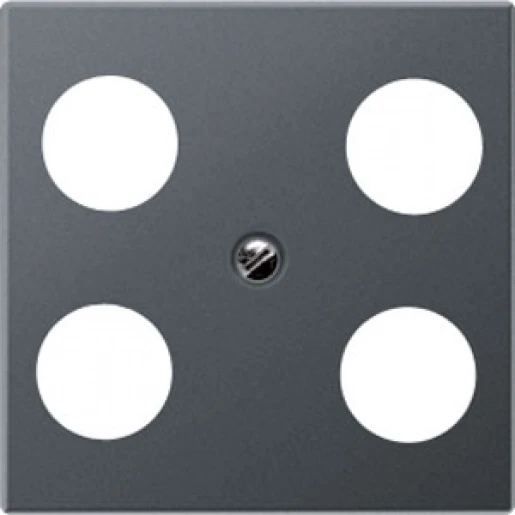 Jung A range centraalplaat- (onderdeel) afdekking a500 Satelliet 4 connectoren Zonder label antraciet A561-4SAT1ANM