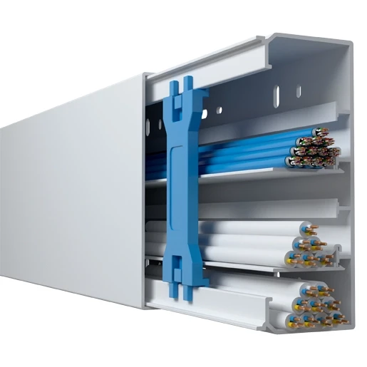 GGK FB kabelkanaal 2000x150x60mm PVC Bodemperforatie met deksel RAL 9001 1023G