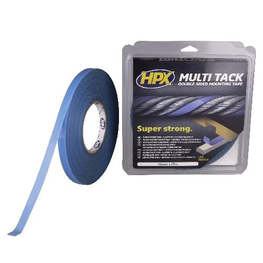 HPX MULTITACK LED MONTAGETAPE 12MMX25M TRANSPARANT