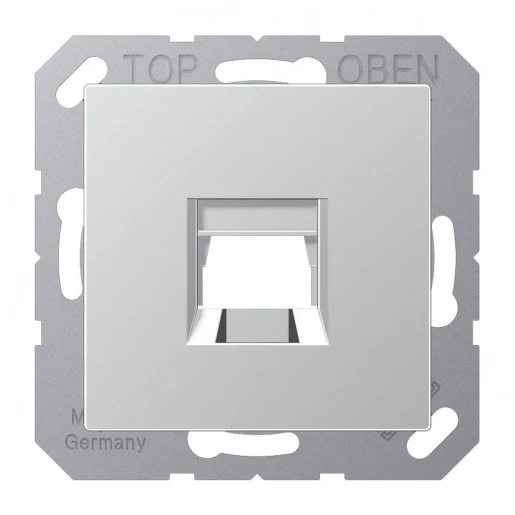 Jung A range centraalplaat- (onderdeel) afdekking as a500 Modular-Jack 1 connector Zonder label aluminium A1569-1WEAL