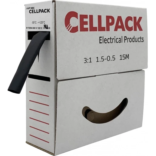 Cellpack KRIMPKOUS/AFROLBOX DUNW.KRIMPVERH.3:1 SB/1.5-0.5/ZWART/15M