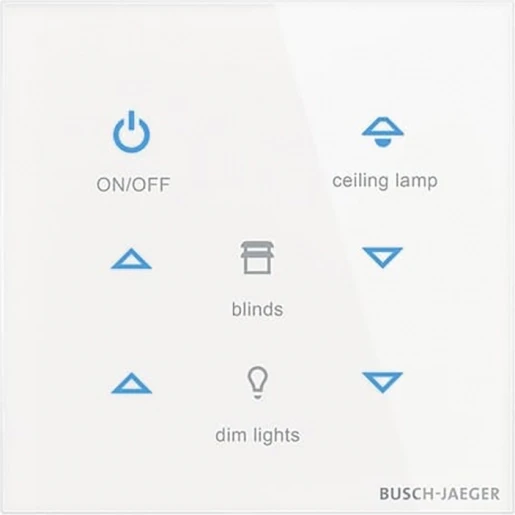 ABB Busch-Jaeger I-bus KNX Glas aanraaksensor KNX 6-voudig wit met tekstv IP20 2CKA006300A1605