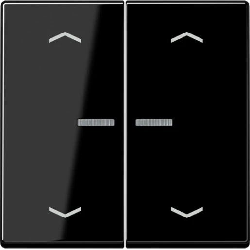 Jung A range home stuurafdekking pijl a500 2-voudig Glanzend zwart RAL 9005 BTA17102PSW